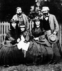 Jenny, Laura, Eleanor, Engels and Marx (1864)